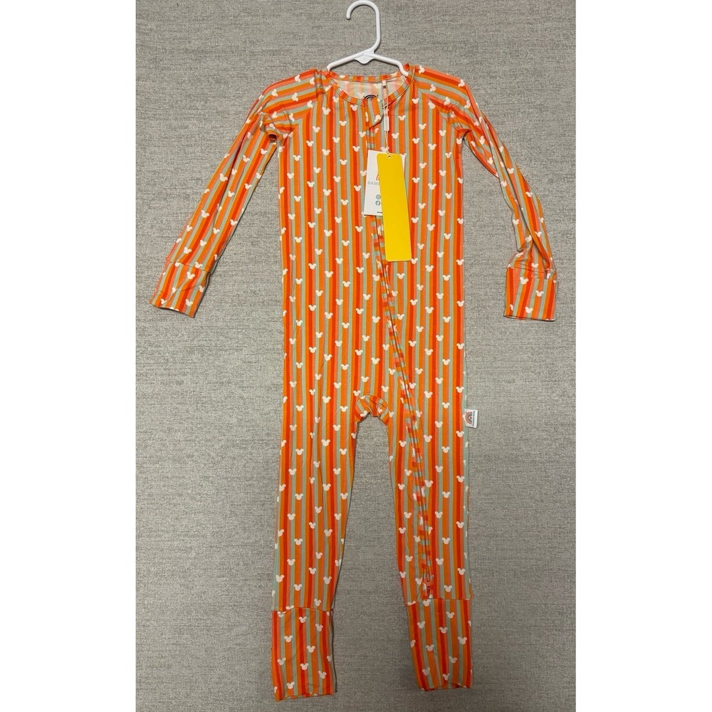 NEW NWT Bamboo Bliss Mickey Mouse Striped Orange Zippy Size 3T